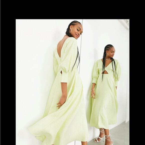 ASOS Light Yellow Midi Dress - Picture 11 of 11